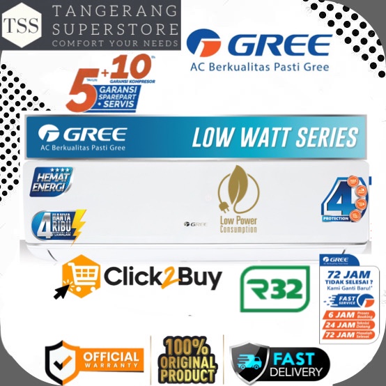 AC GREE STANDARD 1 PK GWC-09MOO5S 09MOO5A SUPER FROZEN COOLING AC 1PK GREE LOW WATT