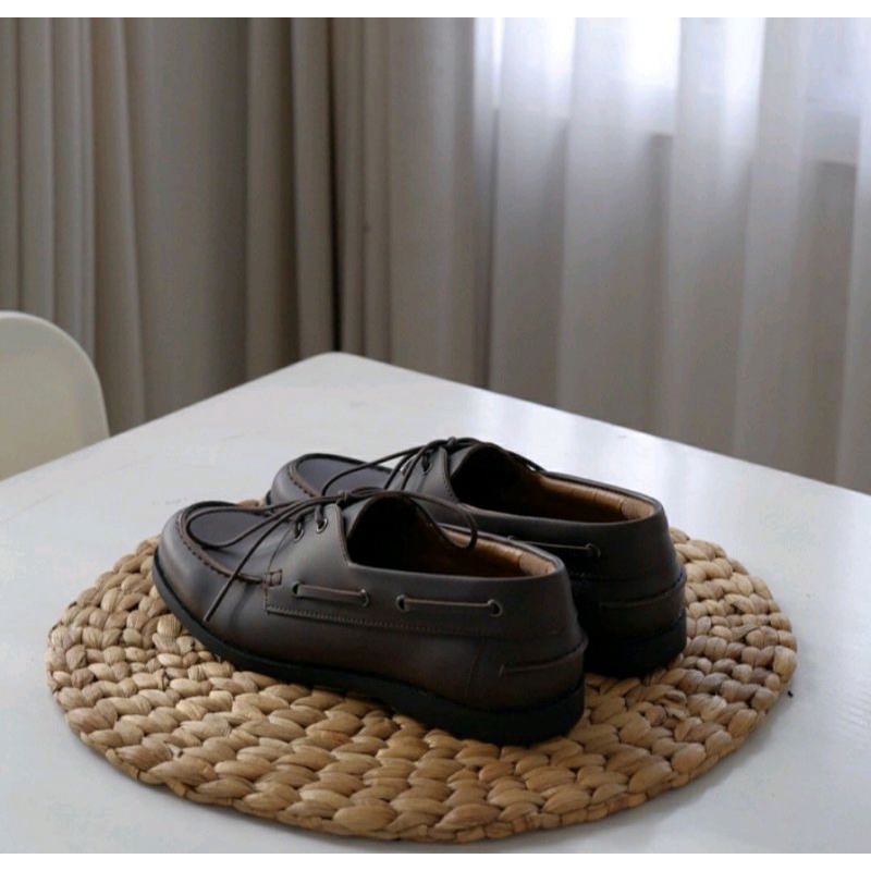 Sepatu Oxford Pria Big Size Shoes 43.44.45.46.47.48 Pantofel XFours JUMBO Kulit Brown, 44