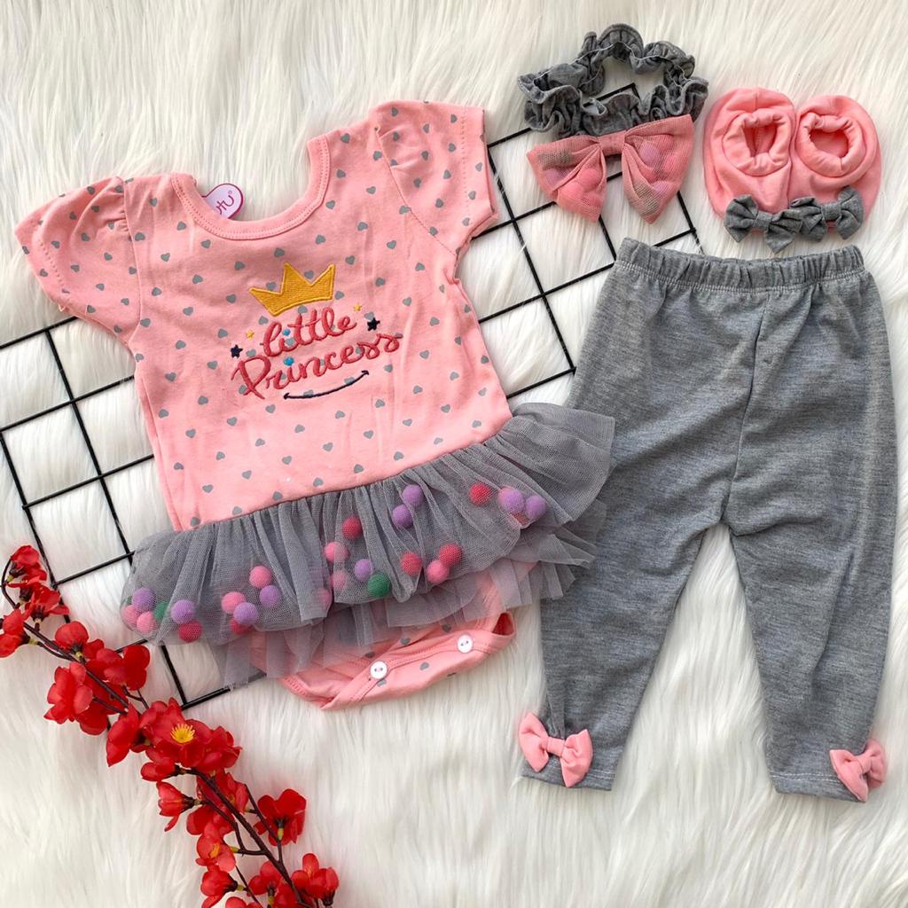 Baju setelan jumper rok tile pom sepatu baby girl bestseller fashion anak bayi cewek perempuan murah -sho