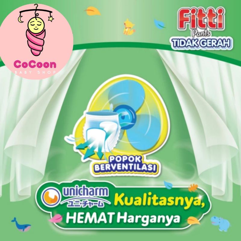 Popok Bayi Unicharm Fiti Fitti Pants M32 M 32 Tipe Celana