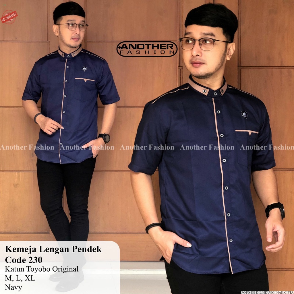Kemeja Pria Hem Pria Polos Katun Toyobo Lengan Pendek Variasi Model Terbaru
