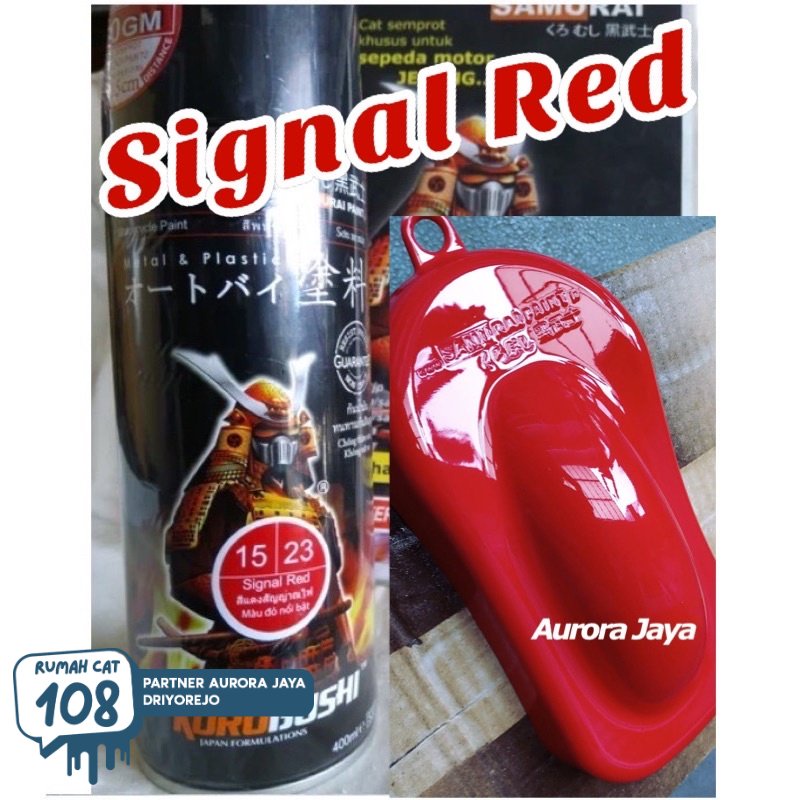 

Rumah Cat - Pilox Samurai Signal Red 23 Pilok Merah Ninja Cabe Cabai Cat Tahan Bensin 400ml Rumah Cat Motor dan Mobil