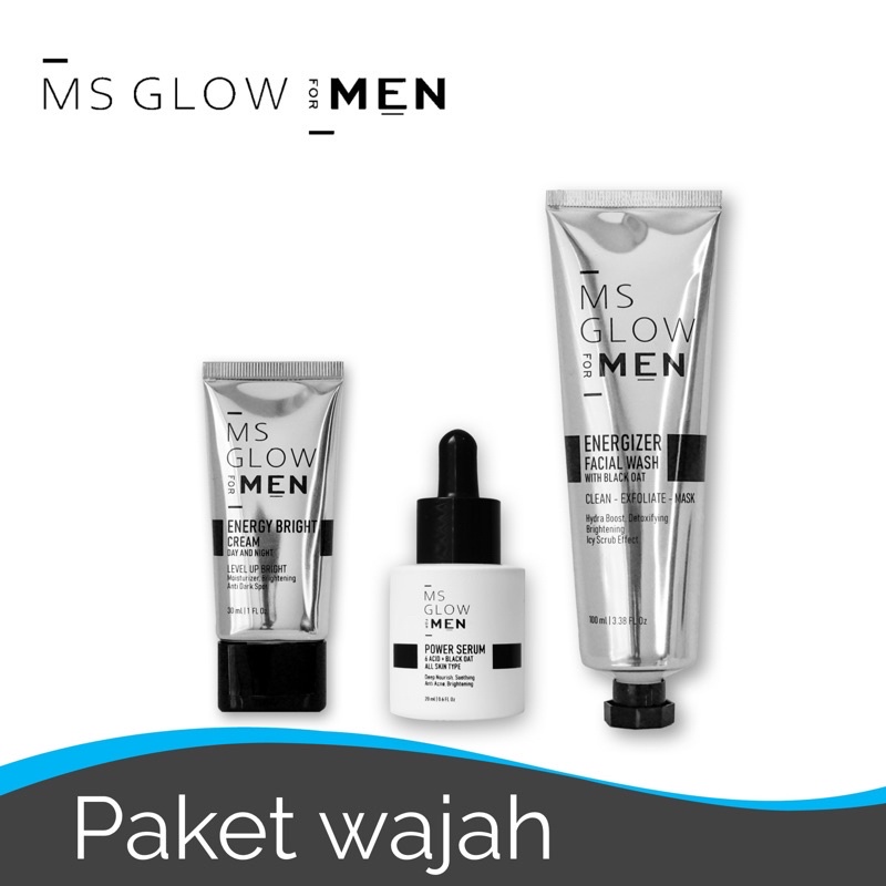 MS GLOW FOR MEN PAKET BASIC / PEMBERSIH WAJAH PRIA MS GLOW