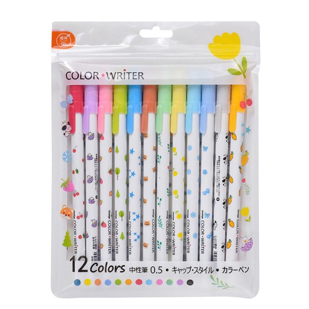 Preva 12warna/Set Stabilo Pen Writng Alat Siswa Jelly Warna Color Neutral Bolpen