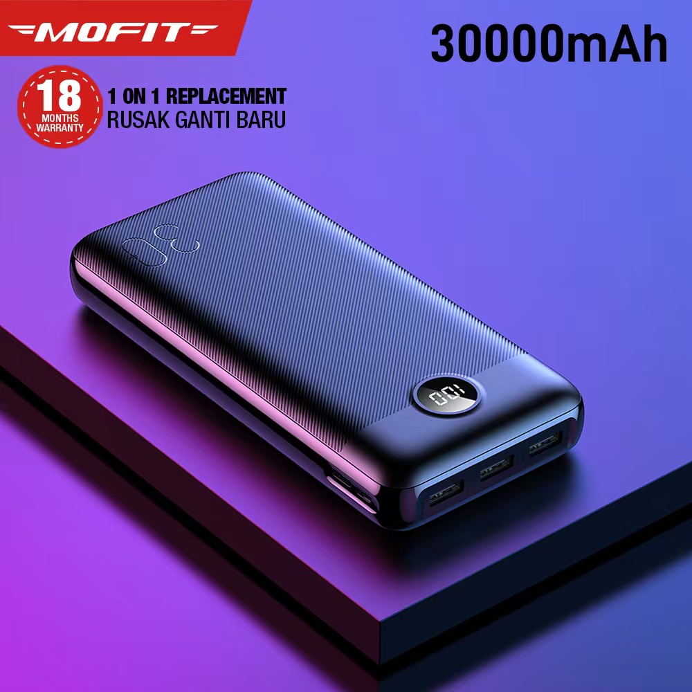 Powerbank 30000mAh MOFIT M36 Fast Charge 2.4A Real Capacity 30.000 mAh / M29 20000 mAH / M18 10000 mAh