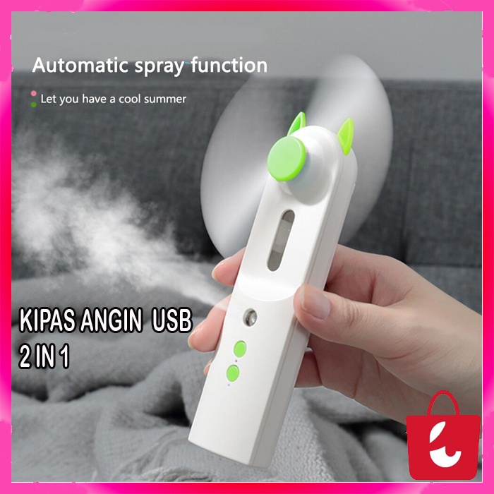 ✅ READY STOK Nano Spray 2IN1 Wajah Kipas Angin USB Rechargeable Nano Mist Spray