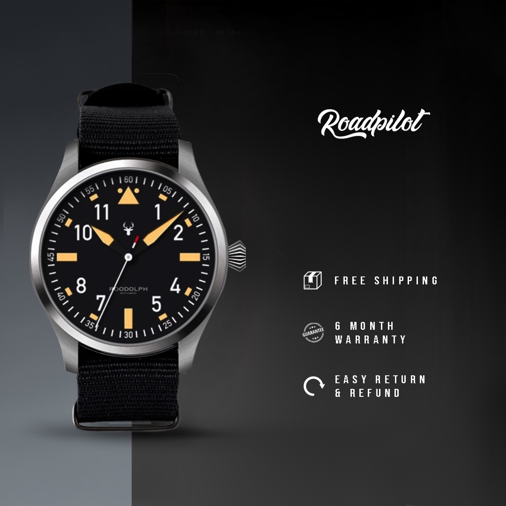Original Roodolph Watch - Roadpilot Silver Jam Tangan Pria Jam Tangan Premium Kekinian