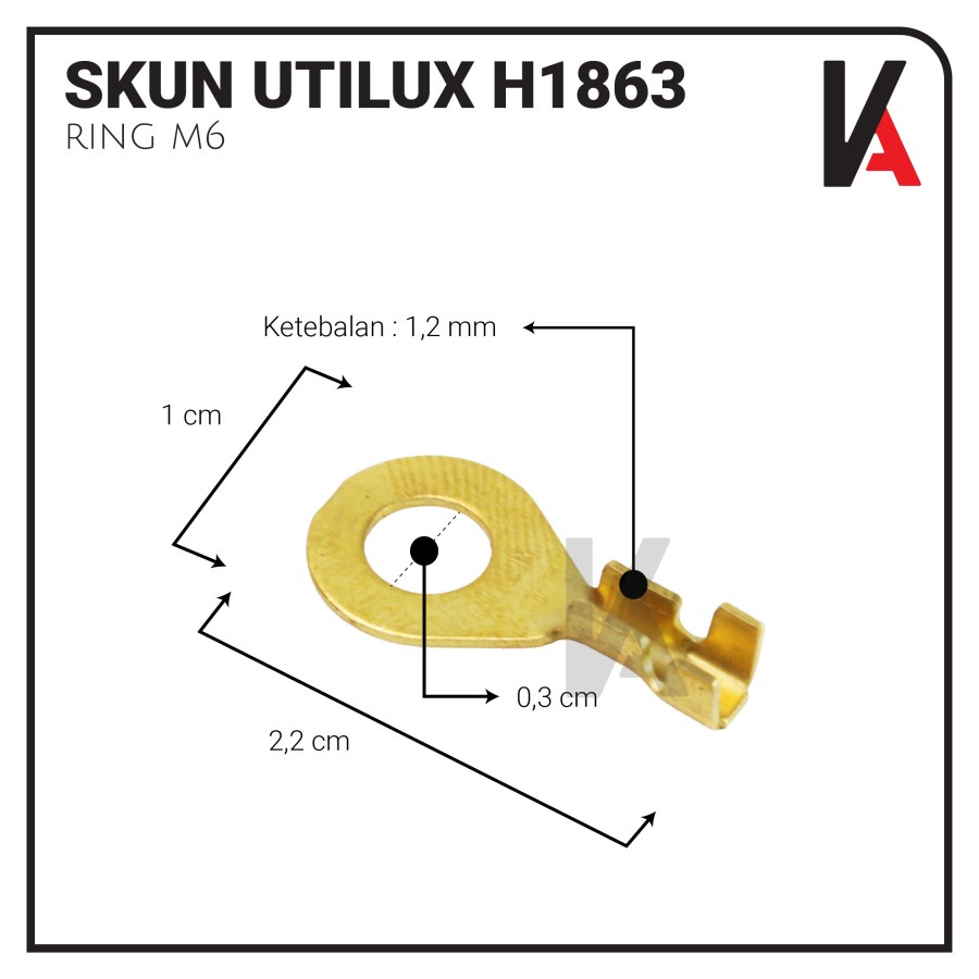 TERMINAL SKUN UTILUX RING GEPENG BAUT 10 M6 DIAMETER 6MM ORIGINAL