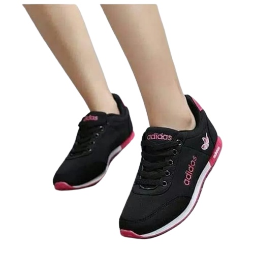 Sepatu sneakers wanita kekinian - sepatu olahraga wanita hitam fanta 37/40