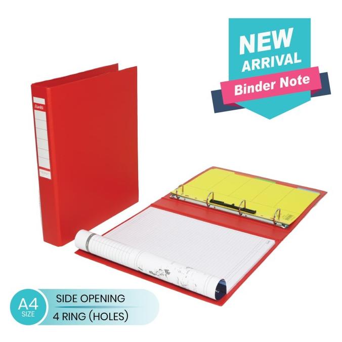 

Bantex Binder Noted A4 Side Opening 4 Ring #A135