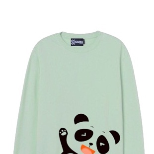 Suke Jaket Sweater Wanita Style Oversize Basic Panda Mind Green