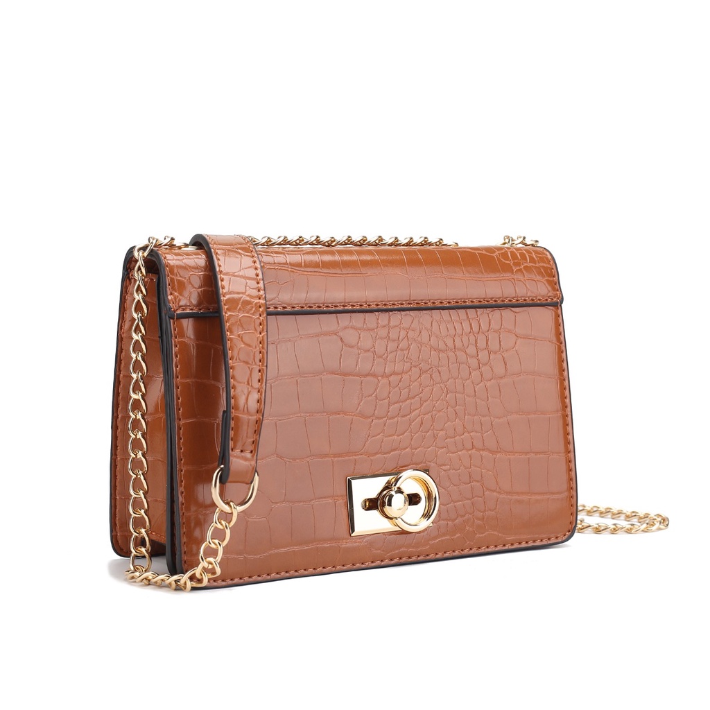 [Buy 1 Get 1] Tas Selempang Wanita sling bag tas Bahu Wanita Kotak Croco Sling Bag Rantai #205