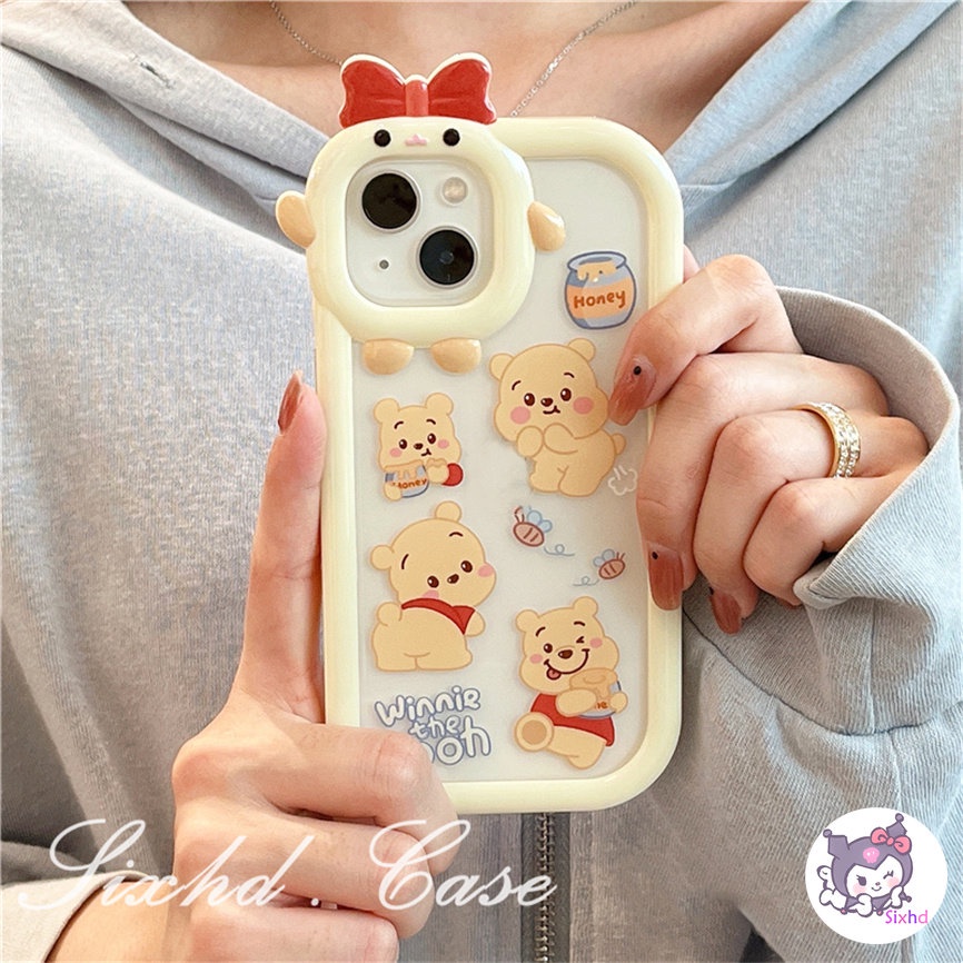 Redmi 12C 10C 10A 9T Note 11s 10s 11 10Pro 9A 9C A1 A1+ Xiaomi 12 11Lite Poco X3Pro NFC F3 M3 M4Pro 5G 3D Small Monster Phone Casing Cute Winnie the Pooh Case Phone Soft TPU Cover