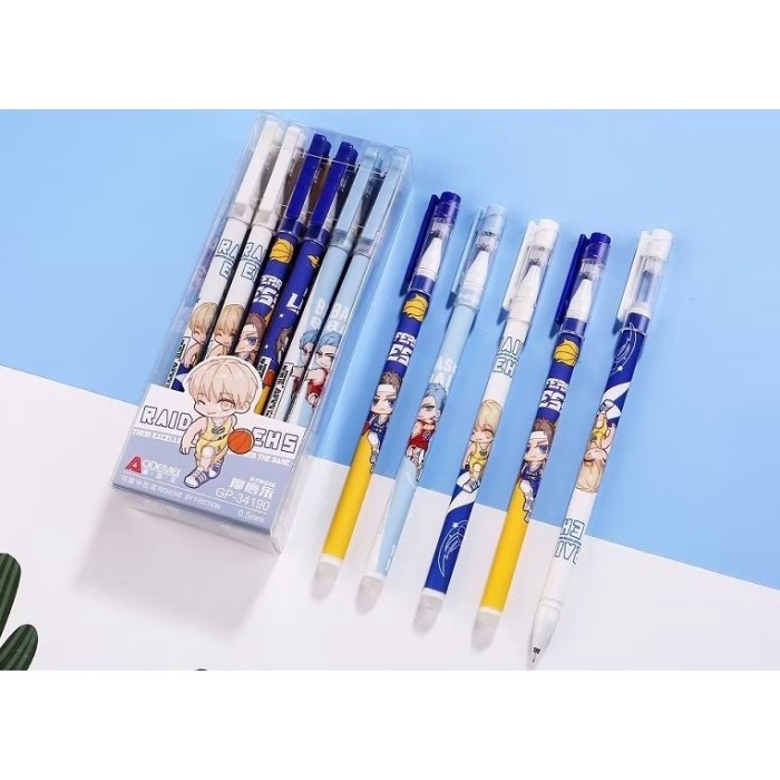 ODEMEI Pen Gel Hapus /Pulpen Bisa Dihapus/Erasable Pen isi 12Pcs Pen Lucu