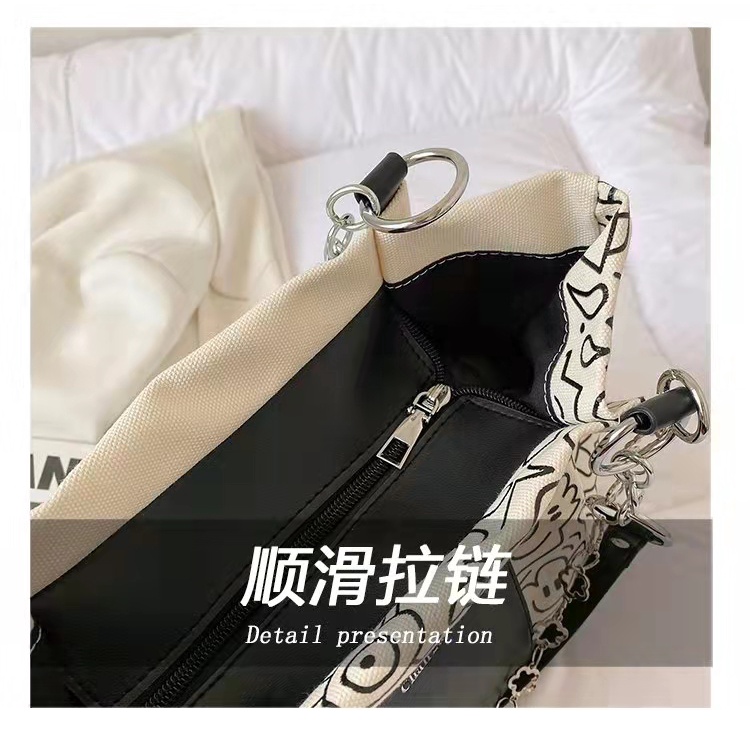 BJ62396 - BLACK/WHITE - TAS SLEMPANG WANITA FASHION KOREA CHINA IMPORT MODIS ELEGAN TERMURAH TERLARIS TERBARU BAGSTORE JAKARTA TAS BATAM ZC2396