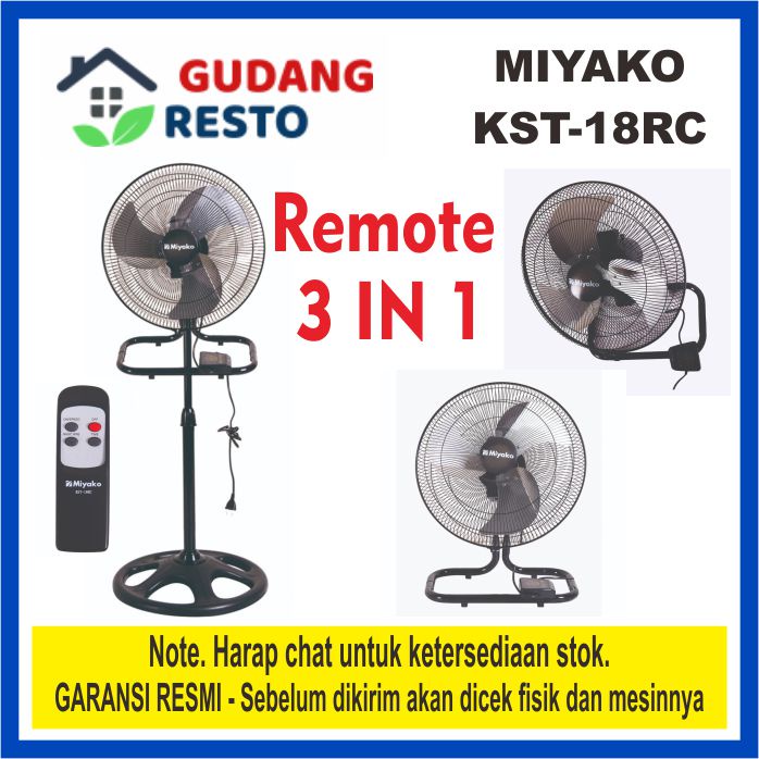 Miyako KST 18 RC / 18RC Kipas angin fan industri besi 3 in 1 remote control ORIGINAL GARANSI