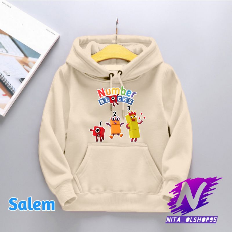 hoodie anak sweater anak nomber blocks lucu terbaru