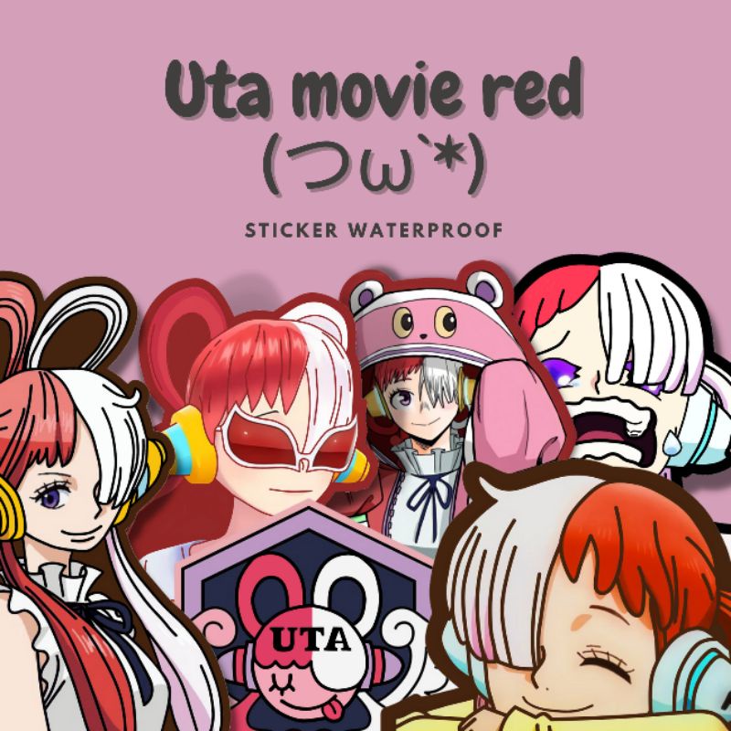 STICKER ANIME UTA ONE PIECE RED (WATERPROOF)