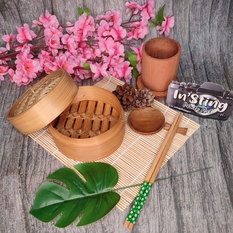 Dimsum Set Properti Foto Aksesoris Fotography Dekorasi Photo Produk Makanan Siomay Aesthetic