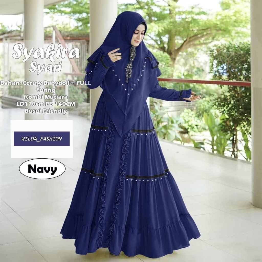 Gamis SYAKIRA SYARI Wanita Terbaru 2022 / Baju Gaun Mewah Elegan / Gamis Set Muslimah / Set Khimar /