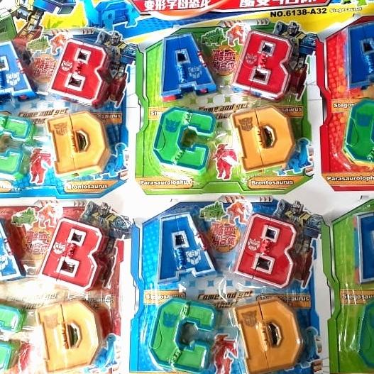 {IN.22Oc22ν} robot huruf dinosaurus abcd dino set isi 4 huruf / mainan anak laki - ABCD
