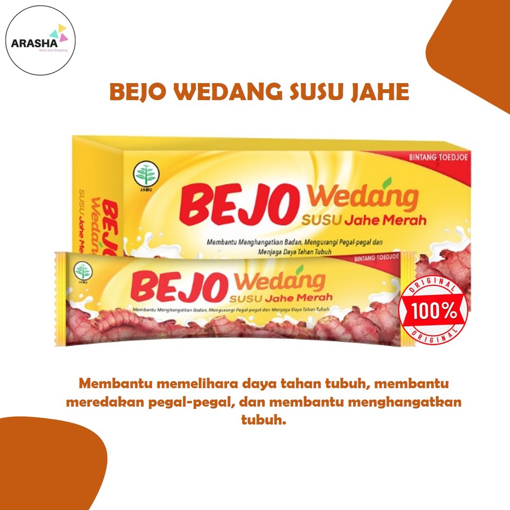 

BEJO WEDANG SUSU JAHE MERAH Minuman Penghangat Tubuh [1Kotak Isi 5 Sachet]