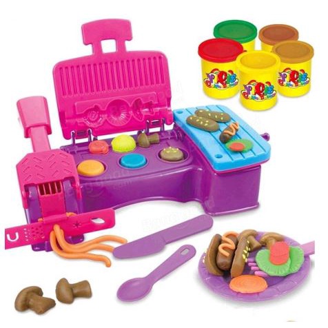 BARBEQUE PLAYSET DOUGH Mainan anak BBQ PLAY SET - SNI