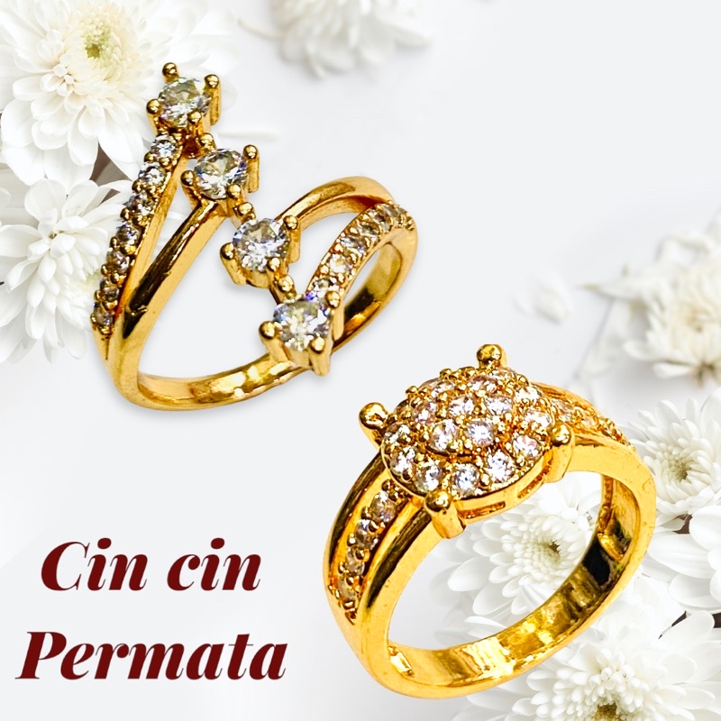 cincin wanita //cincin permata//cincin lapis emas//perhiasan//cincin