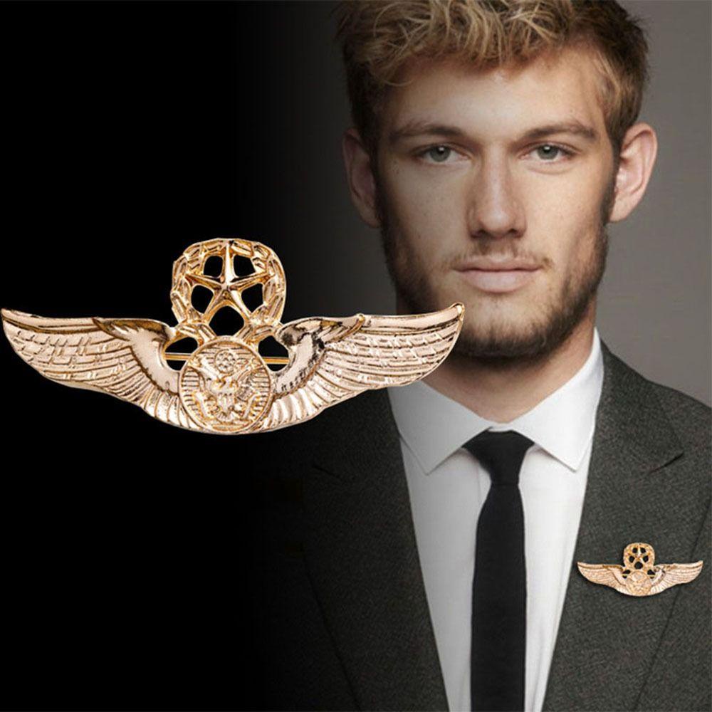 Agustina Sayap Elang Bros Trendi Kreatif Aksesoris Pakaian Hadiah Untuk Laki-Laki Sweater Korsase Berujung Lima Bintang Kerah Dekorasi Pria Lencana