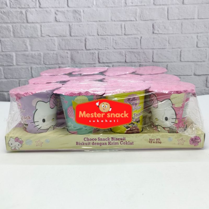 Hello Kitty Choco Snack Biscuit Tanggung 25 gram (1 pack isi 12 pcs)