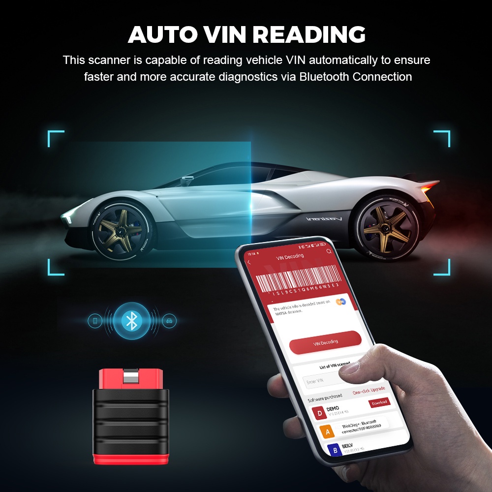 【Bahasa Indonesia】Thinkcar Thinksafe Bluetooth Obd2 Scanner Mobil Scanner Obd2 Alat Scanner Mobil JOBD/OBDI/EOBD Car Scanner Odb2 Car Diagnostic Tool Car Diagnostic Scanner Alat Diagnostik Mobil Obd Mobil Diagnostik Scanner Otomotif Scanner PK Thinkdiag