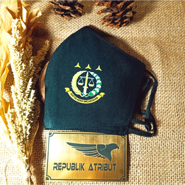MASKER KAIN 3 LAPIS LOGO KEJAKSAAN RI | BAHAN TEBAL ANTI BAKTERI