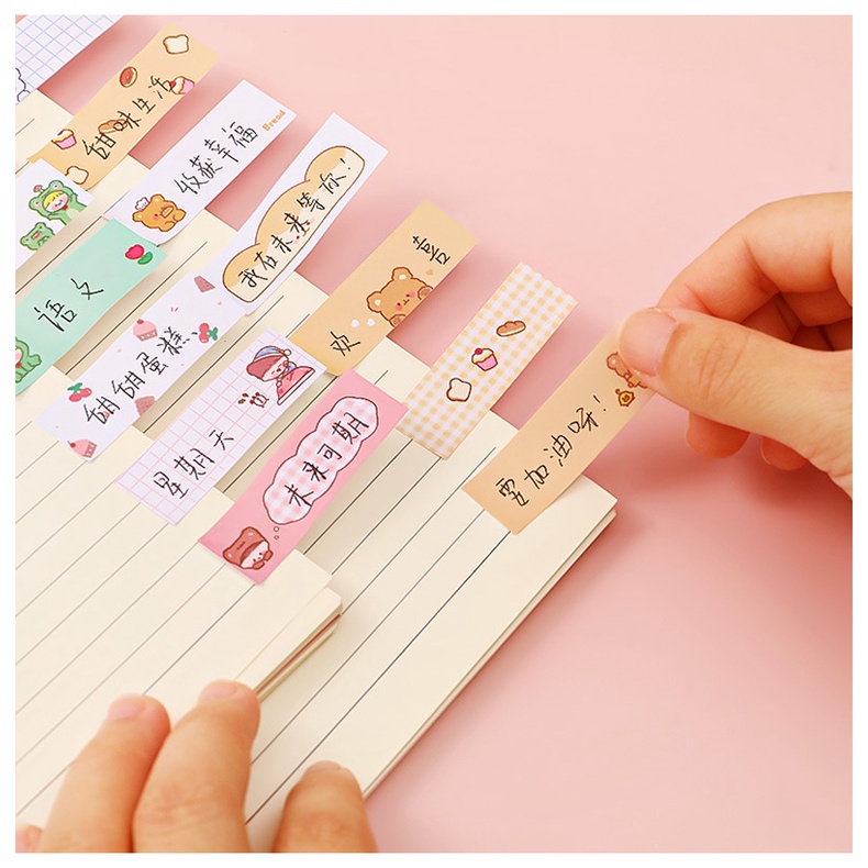 120 Lembar Sticky Notes Motif Kartun Jepang Untuk Buku Tamu Kantor