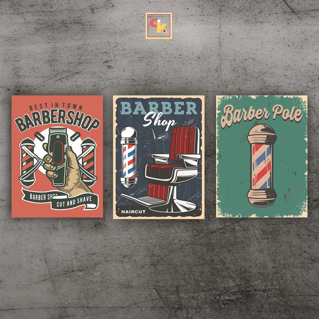 Poster kayu barbershop - Hiasan dinding barbershop - Kata kata bijak barbershop-poster pangkas rambu