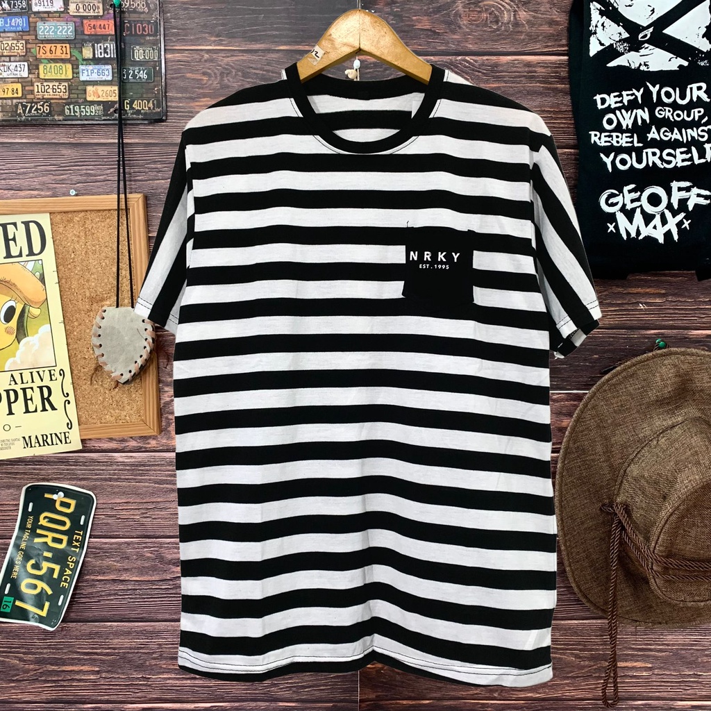 kaos distro pria NRKY POCKETSALUR PUTIH ready size M L XL atasan pria baju kaos cowok