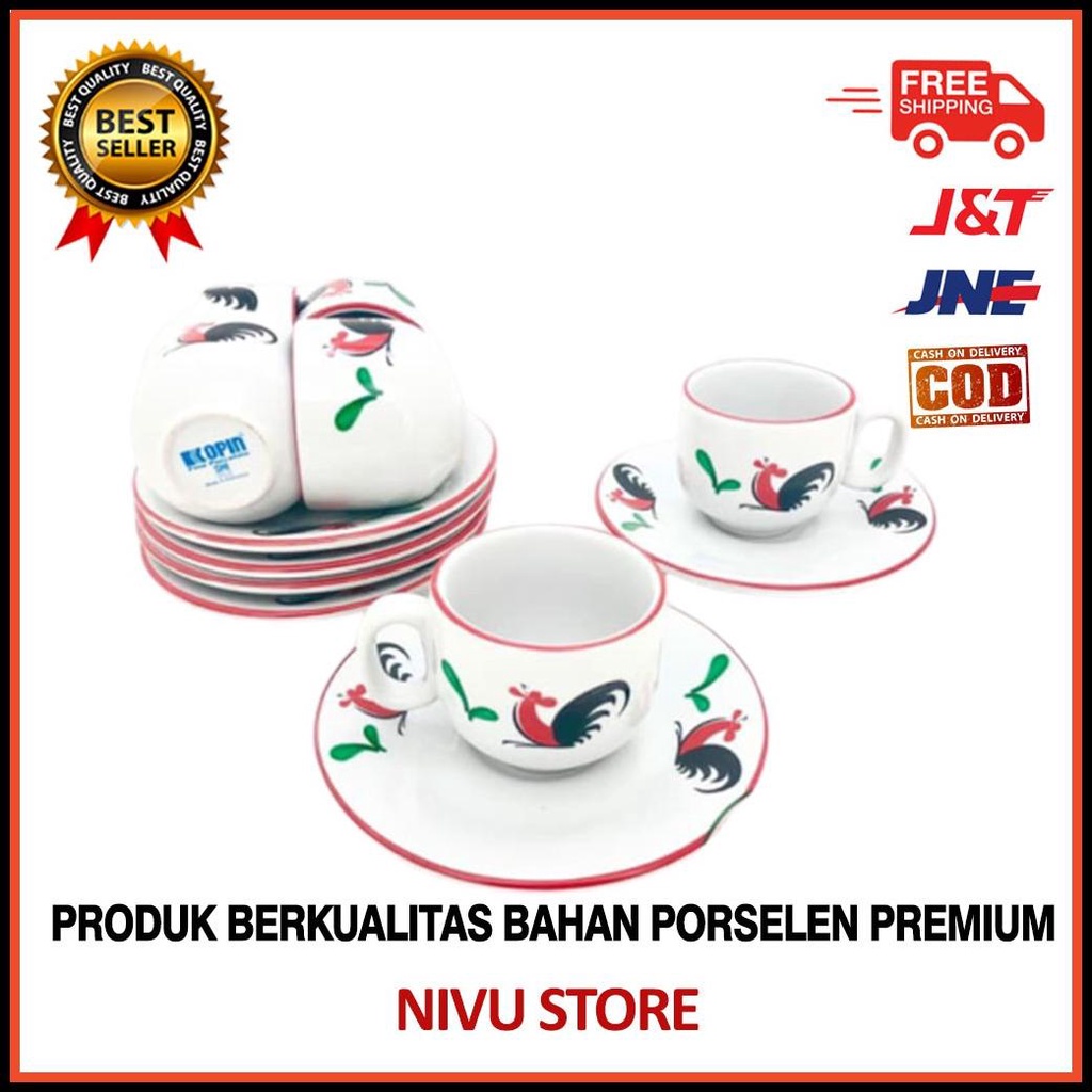 Jual Sale Cangkir Set 6 Pasang Espresso Seri1 Ayam Jago Cangkir Kopi Teh Mini Peralatan Minum 1016