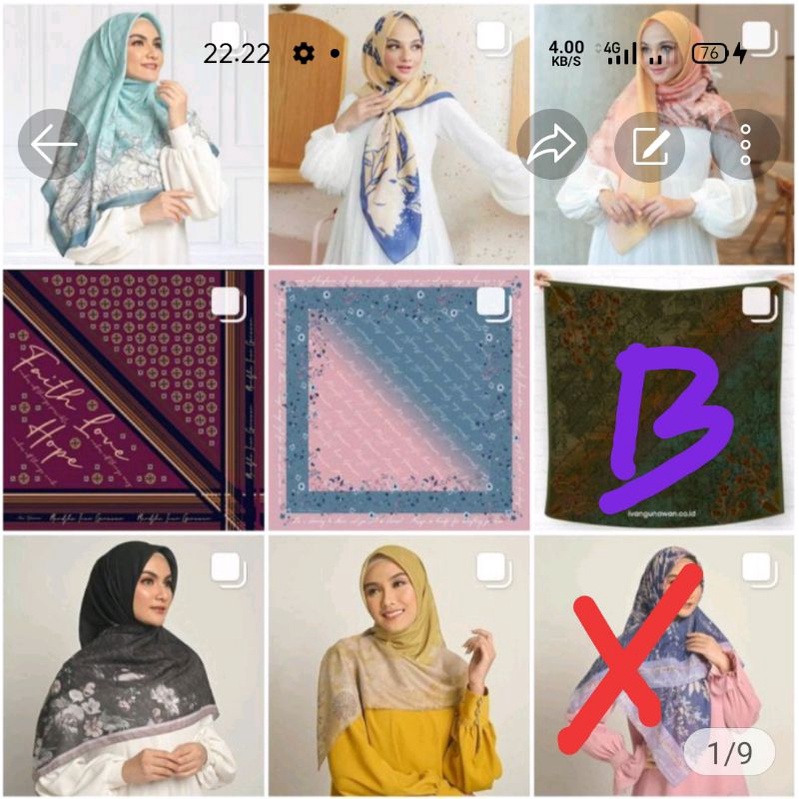 Mandjha Ivan Gunawan Scarf Red Cherry, Snow White,Believe H, Faith Love,Lily Flower Turquoise Hijau,