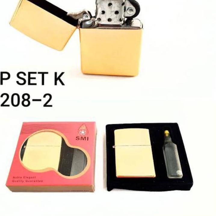 Hot Item--TERMURAH - ZIPPO GOLD BERDENTING KW SUPER - ZP SET 208-2 INCLUDE MINYAK