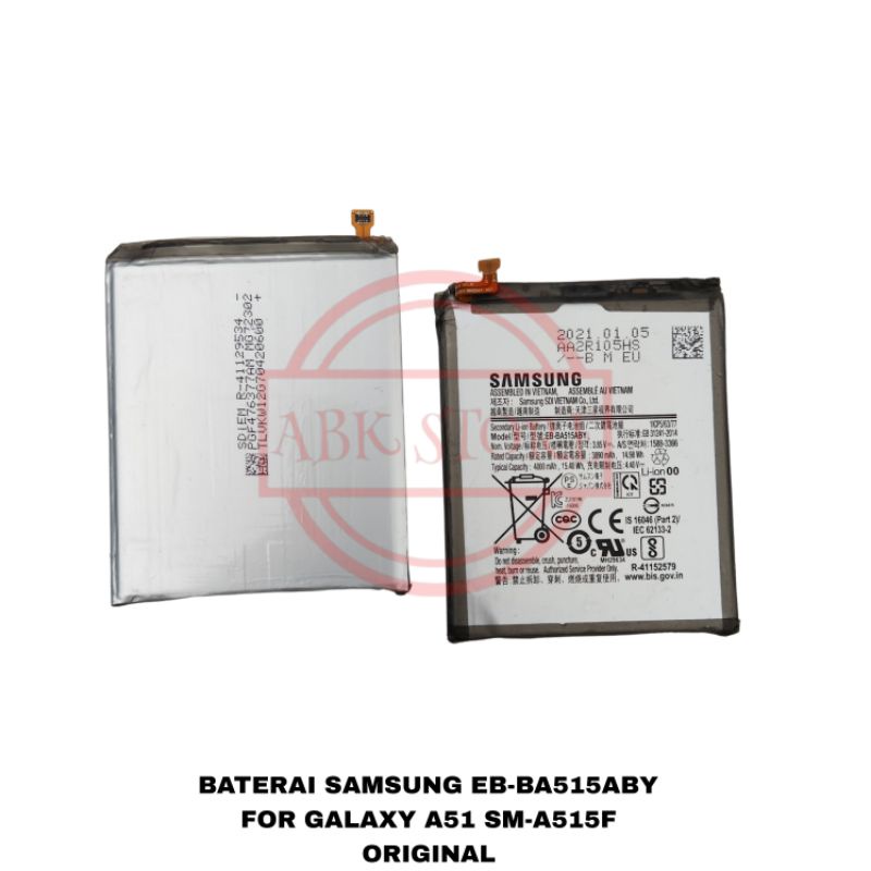 Batre Baterai Battery Samsung Galaxy A51 A515 A515f EB-BA515ABY Original