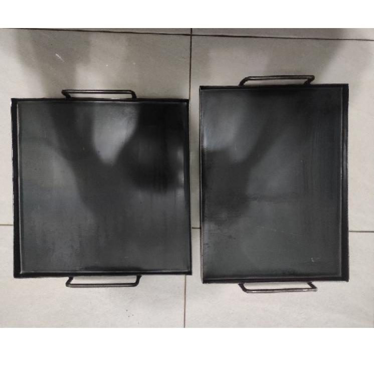 Murah [2MM] WAJAN ROTI BAKAR ANTI LENGKET / WAJAN PERSEGI DATAR DAN TEKUK / WAJAN ROTI BAKAR / WAJAN