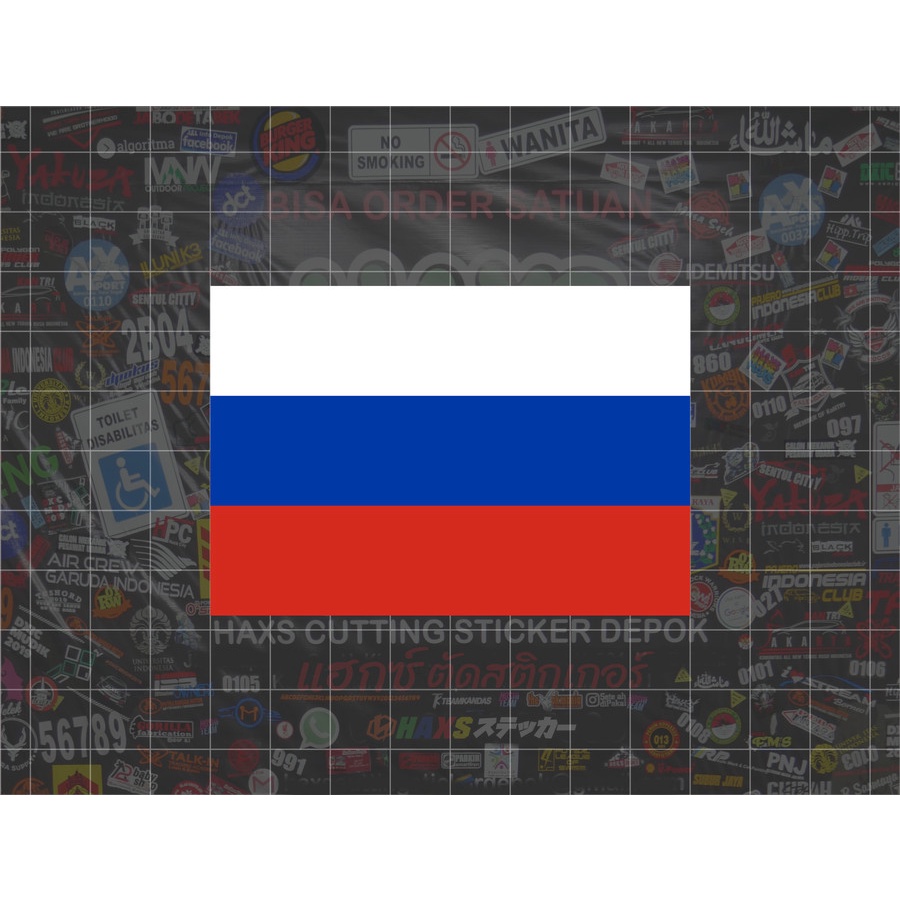 Cutting Sticker Bendera Rusia Ukuran 8 Cm Untuk Motor &amp; Mobil