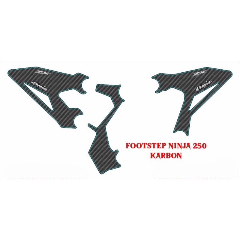 emblem foot step ninja 250 fi 2018 2019 2020 2022/ sticker timbul ninja 250 fi new