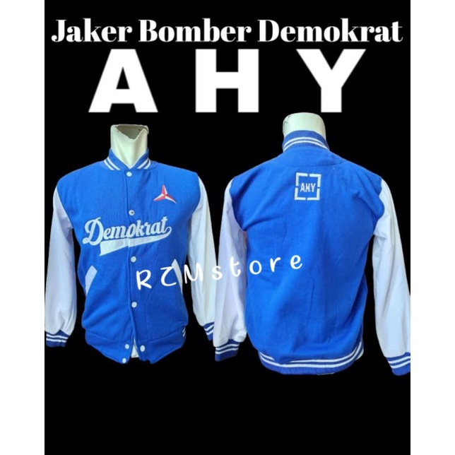 Jaket Baseball Biru Putih Demokrat AHY