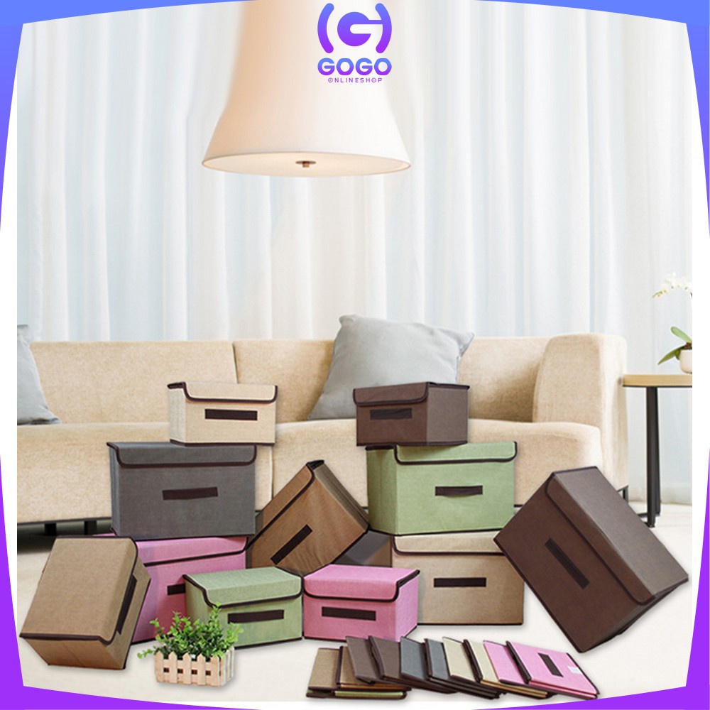 GOGO-C484 Storage Box 2in1 / Tempat Penyimpanan Serbaguna / Box Organizer Baju Kotak Mainan Anak Portable