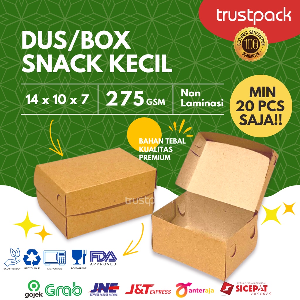 Dus Snack Kraft 14x10x7/ box snack/ dus donat/ dus kue/ dus bolu