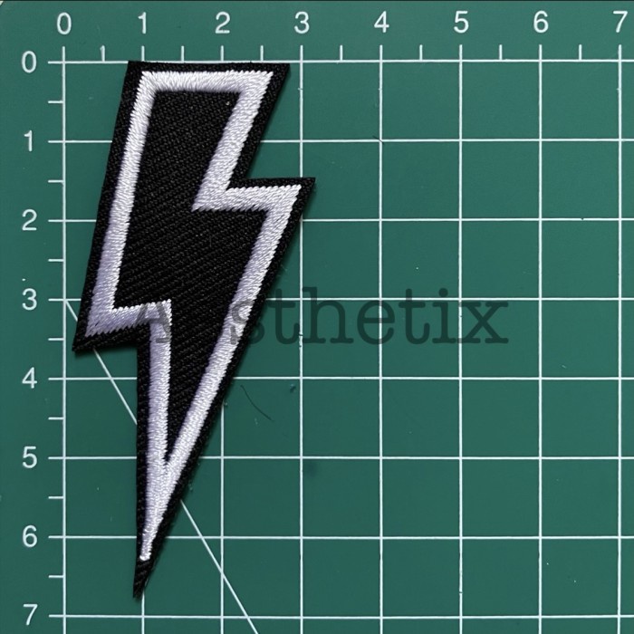 Patch Iron Patch Bordir Emblem Petir The Flash Black