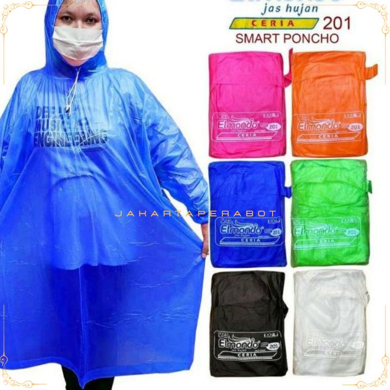 JAS HUJAN PONCHO ELMONDO CERIA 201/ MANTEL JAS HUJAN PONCHO LENGAN DEWASA TANGGUNG ELMONDO CERIA 201 BAHAN KARET ELASTIS