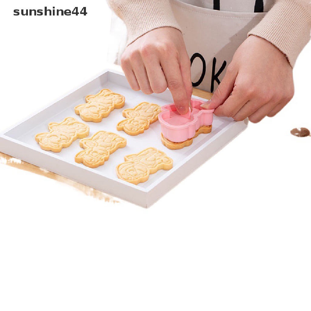 Sunshine 6pcs / Set Cetakan Kue / Biskuit Bentuk Kartun Anjing 3D DIY