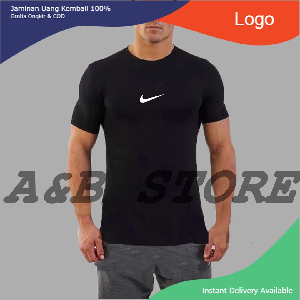 FREE ONGKIR PROMO BASELAYER TANGAN PENDEK MANSET PRIA BAJU OLAHRAGA SEPAKBOLA FUTSAL GYM BASKET PRIA