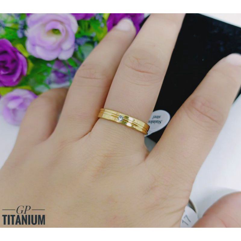 Cincin titanium couple elegan cantik cincin tunangan